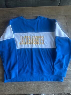 SDSU Jackrabbits Blue & White Colorblock Crewneck Sweater